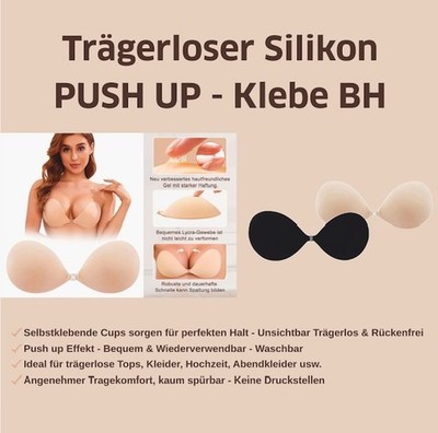 Trägerloser Push Up Größe A bis E Farbe Haut Oder Schwarz