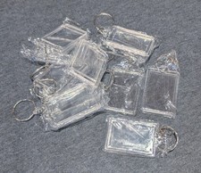 10pc Picture Frame Keychain pendant Clear Acrylic Photo Keyring Holder Key ring