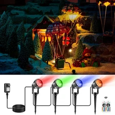 VOLISUN Halloween Landscape Color Changing Spotlights RGB 4 Pack, Multicolor 