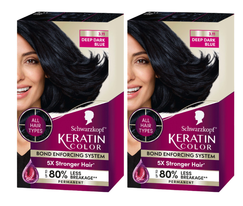 Permanent Hair Color Cream, 3.11 Deep Dark Blue 2 Pack