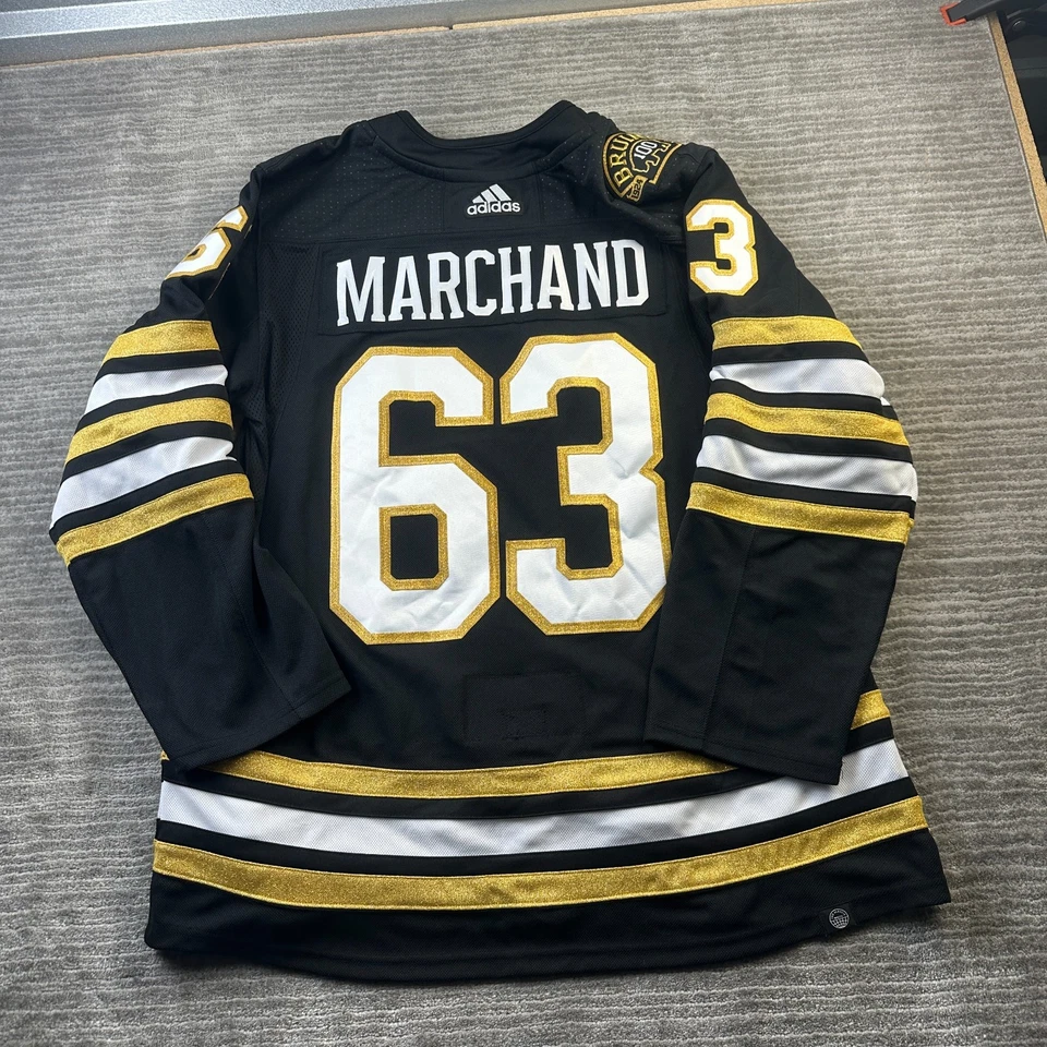 Camiseta Adidas Brad Marchand Boston Bruins para hombre 54 XL negra NHL hockey Foto 2 de 4