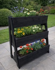 Wooden 3 Tier Planter Raised Garden Troughs Boxes  for Herbs Flowers Vegetables