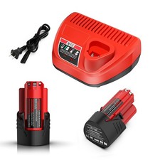 2 Pack 3500mAh Replacement Battery for 12V Milwaukee M-12 Battery and Charger...