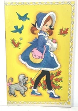 Vintage Girl with Poodle Paper Doll Book Carlsen Copenhagen Denmark 3040-4 Uncut