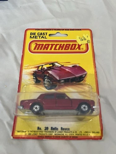 Vintage Matchbox Car, No.39, Rolls Royce.