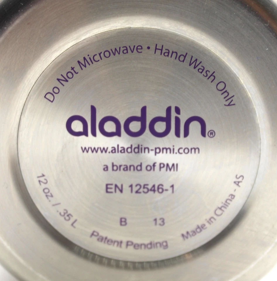 Caneca de viagem de aço inoxidável Aladdin tampa azul plugue de borracha 16 oz. - Imagem 3 de 4