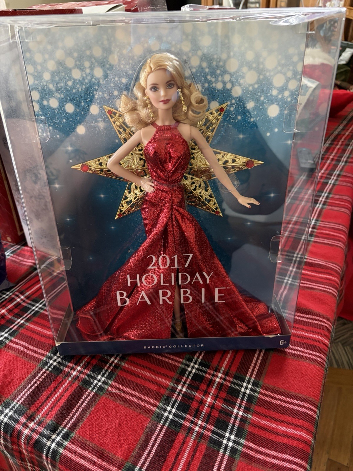 Mattel Holiday Barbie 2017 Blonde Hair, Red Dress, Collector Edition Doll