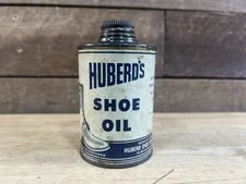 Antique Huberd’s Shoe Oil Metal Advertising Can McMinnville, Oregon 