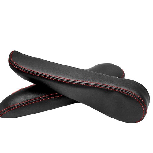 Fits 16-20 Honda Pilot Synthetic Leather Seat Armrest Black Red Stitch - Foto 2 di 7
