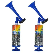 2 Pack Air Horn Pump Hand Push Loud Noise Maker for Parties Sports Events 12"