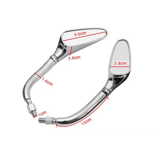 Motorcycle Mirrors Aluminum Alloy Chrome Finish Large Field Rearview Mirrors NEW - Picture 5 of 9