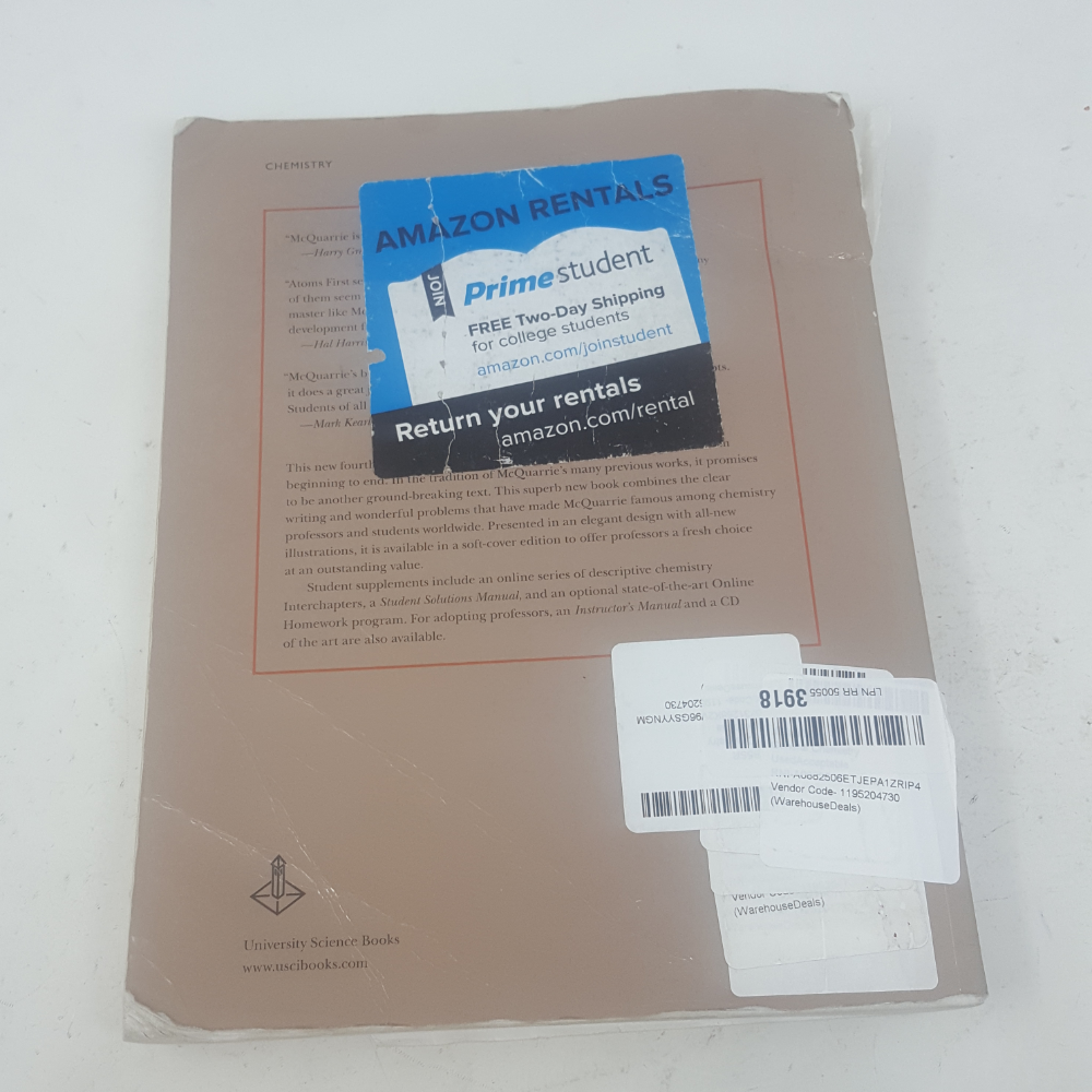Buy General Chemistry by Ethan B. Gallogly, Donald A. McQuarrie, University  Science Books Staff and Peter A. Rock (2011, Paperback, Revised) online |  eBay