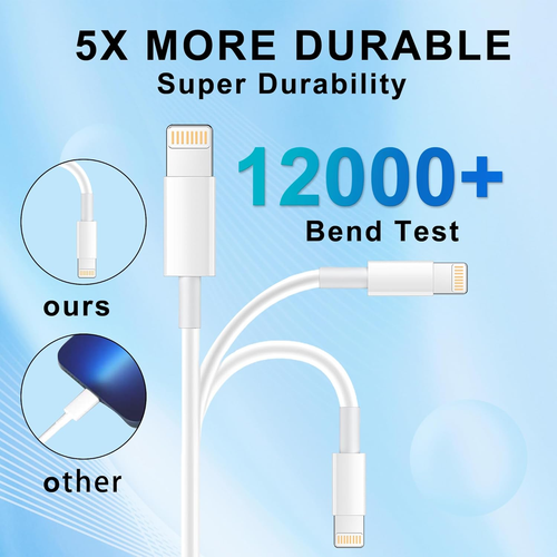 3 x iPhone Charger Fast For Apple Cable USB Lead 5 6 7 8 X XS XR SE 11 12 13 14 - Picture 6 of 6