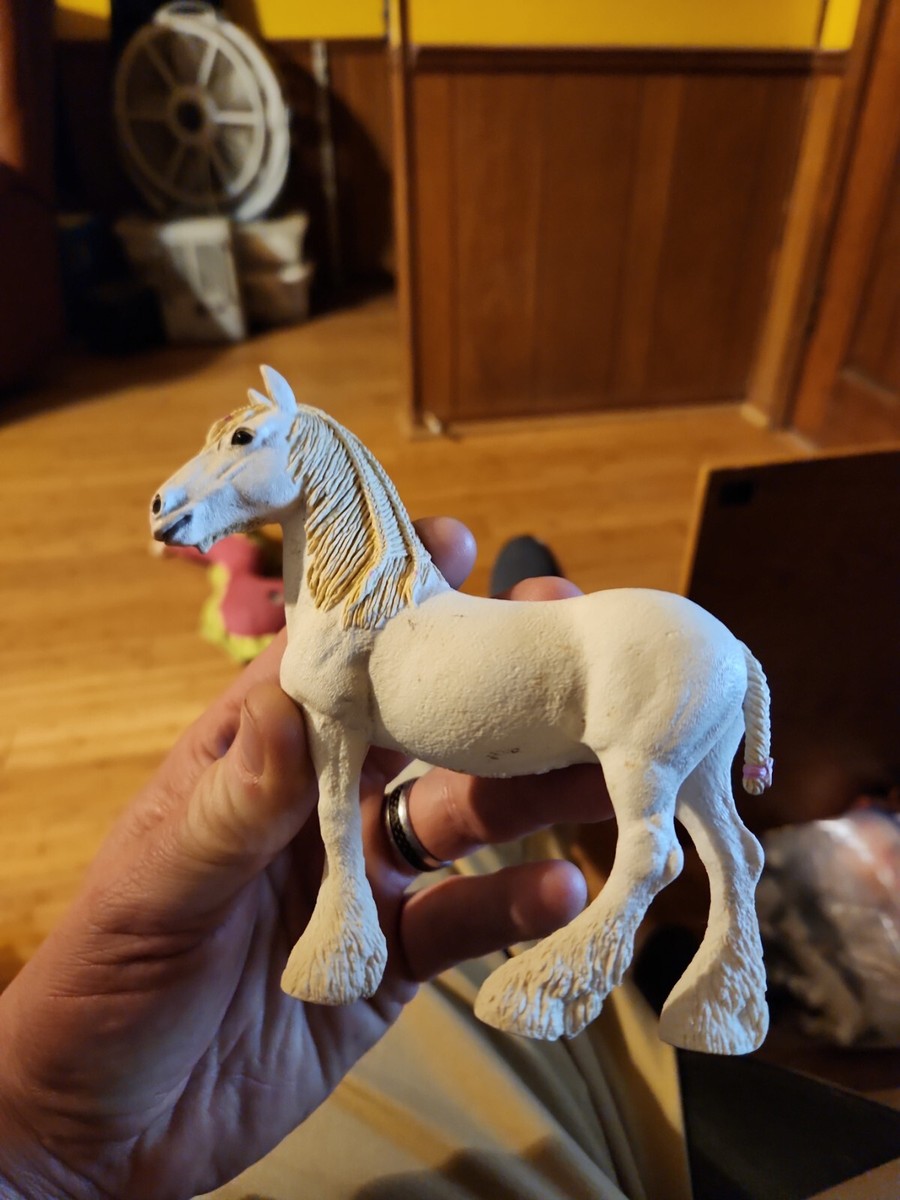 Schleich 2012 White Shire Horse Braided Mane Mare Vinyl Horse Toy