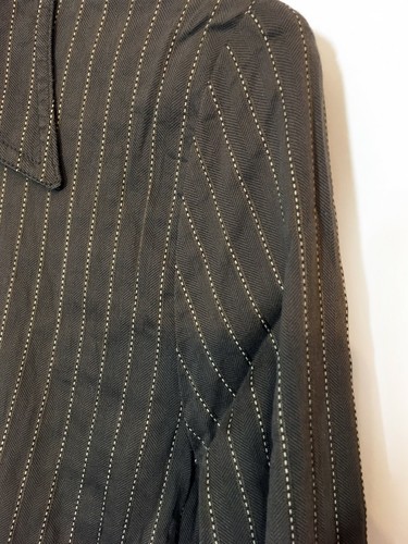 Beate Heymann Long-Sleeve Brown Pinstripe Shirt - Size 10 - (#48) - Picture 2 of 5