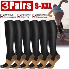 COMPRESSION FLIGHT SOCKS UNISEX MIRACLE TRAVEL ANTI SWELLING FATIGUE DVT SUPPORT