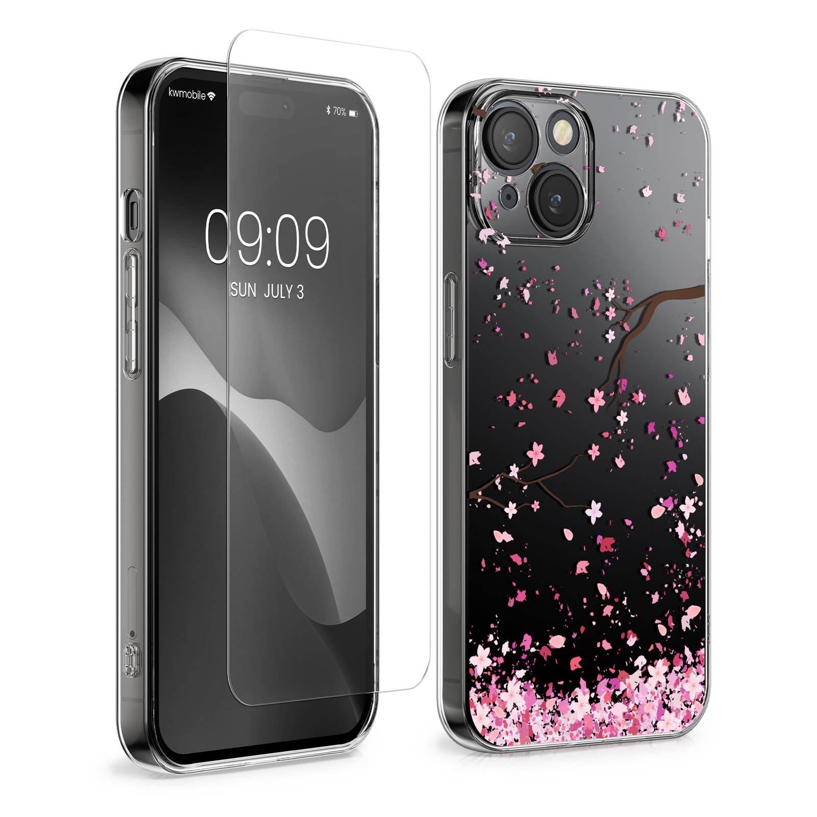 Hülle für Apple iPhone 15 Silikon Handyhülle mit Folie 