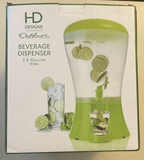 2.5 Gallon Lime Green Plastic Beverage Dispenser