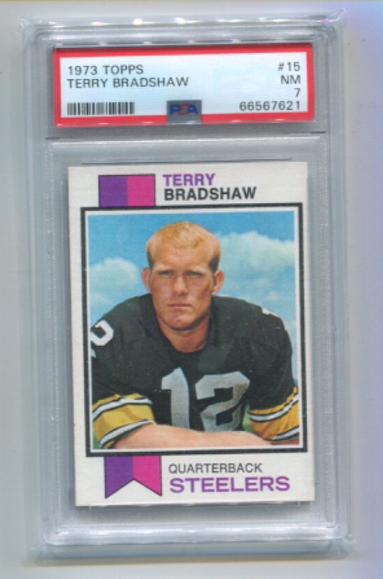 1973 Topps - TERRY BRADSHAW - Card #15 - PITTSBURGH STEELERS PSA 7
