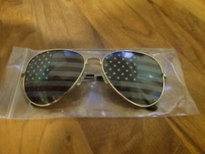 Pilot Sunglasses with Printed American Flag Lens America USA