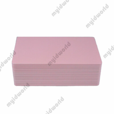 Pink PVC Cards, CR80.30 Mil, Credit Card Size - USA - 100 Pack