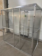 Voliere in der Größe 204x102x202cm - Draht verzinkt / Edelstahl / Schwarz