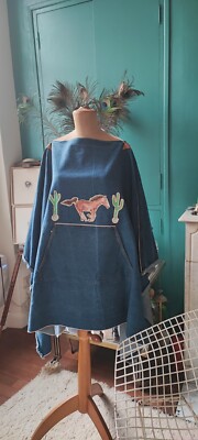 Ermanno Gallamini Tribu Poncho - aus dunkelblauer Jeans