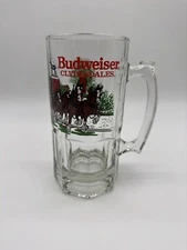 Budweiser Clydesdale Anheuser Busch 1991 Holiday Heavy Beer Mug Stein Libbey