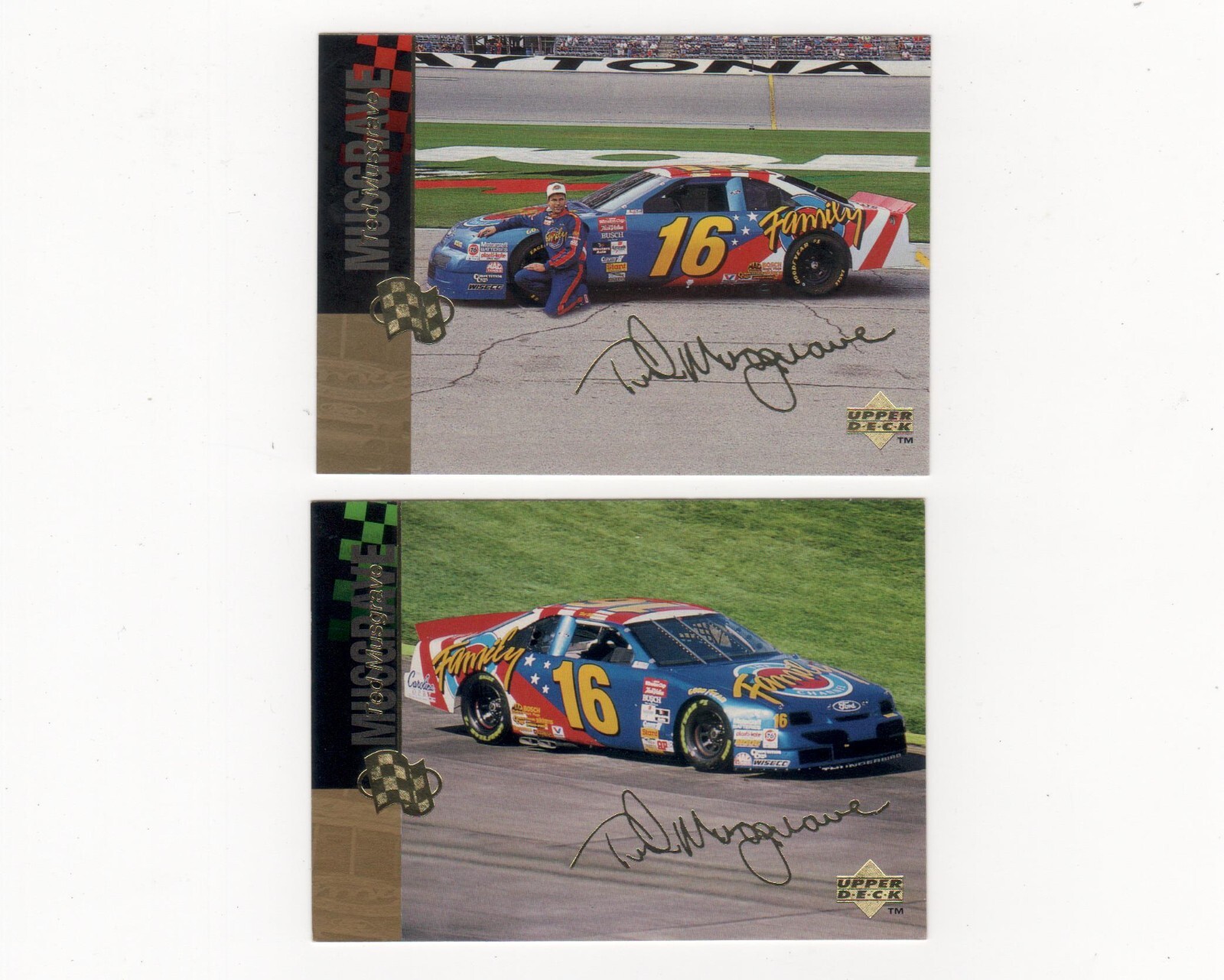 1995 UPPER DECK NASCAR TED MUSGRAVE GOLD SIGNATURE/ELECTRIC GOLD CARDS 59 84
