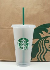 Starbucks Reusable Cold Cup 709 ml 24 fl oz NEU Tumbler Siren Strohhalm Kunststo