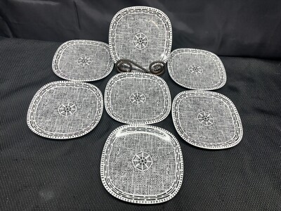 Block Langenthal ''OCTAGON'' ~ Switzerland ~ Set of 7 ~ Sq. Bread Plates ~ 6 3/8''