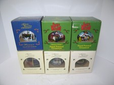 SIX JOHN DEERE HAND PAINTED ORNAMENTS 3"-3 1/4" diameter NIB