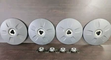 SET OF 4 21 1/4" FLOWBELOW Aero WHEEL COVERS & SET OF 4 BRACKETS/Latches Dual