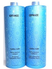  2 PACK Amika Hydro Rush Intense Moisture Liter Duo Shampoo  Conditioner ,33.8