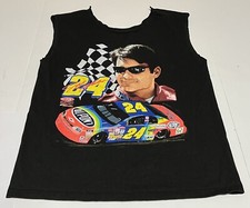 Vintage Nascar Jeff Gordon Black T Shirt Cutoff Sleeves And Neck 1997 Mens Large