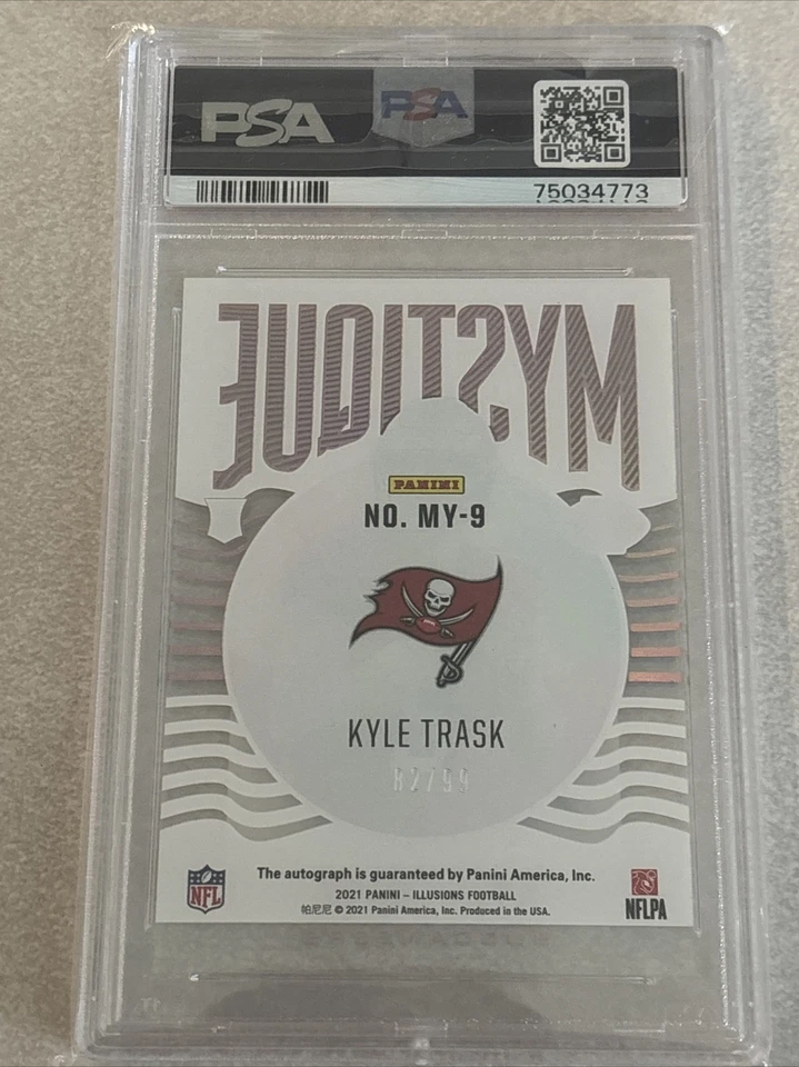 2021 Panini Illusions -Mystique Autographs Kyle Trask 82/99 PSA10 GEM MINT POP 1 - Image 2 of 3