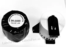 2 Rolls Labels123 Brand-Fits BROTHER DK 2205 P-Touch QL700  QL500 +1 Free Frame