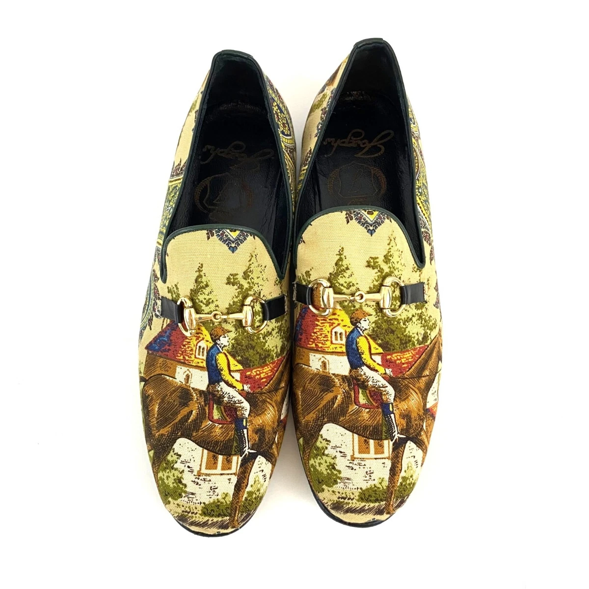 Josephs Jockey Horse Bit Chain Canvas and Suede Loafers JOSEPH Loafer Casual Shoes for Men for sale | eBay main image 3