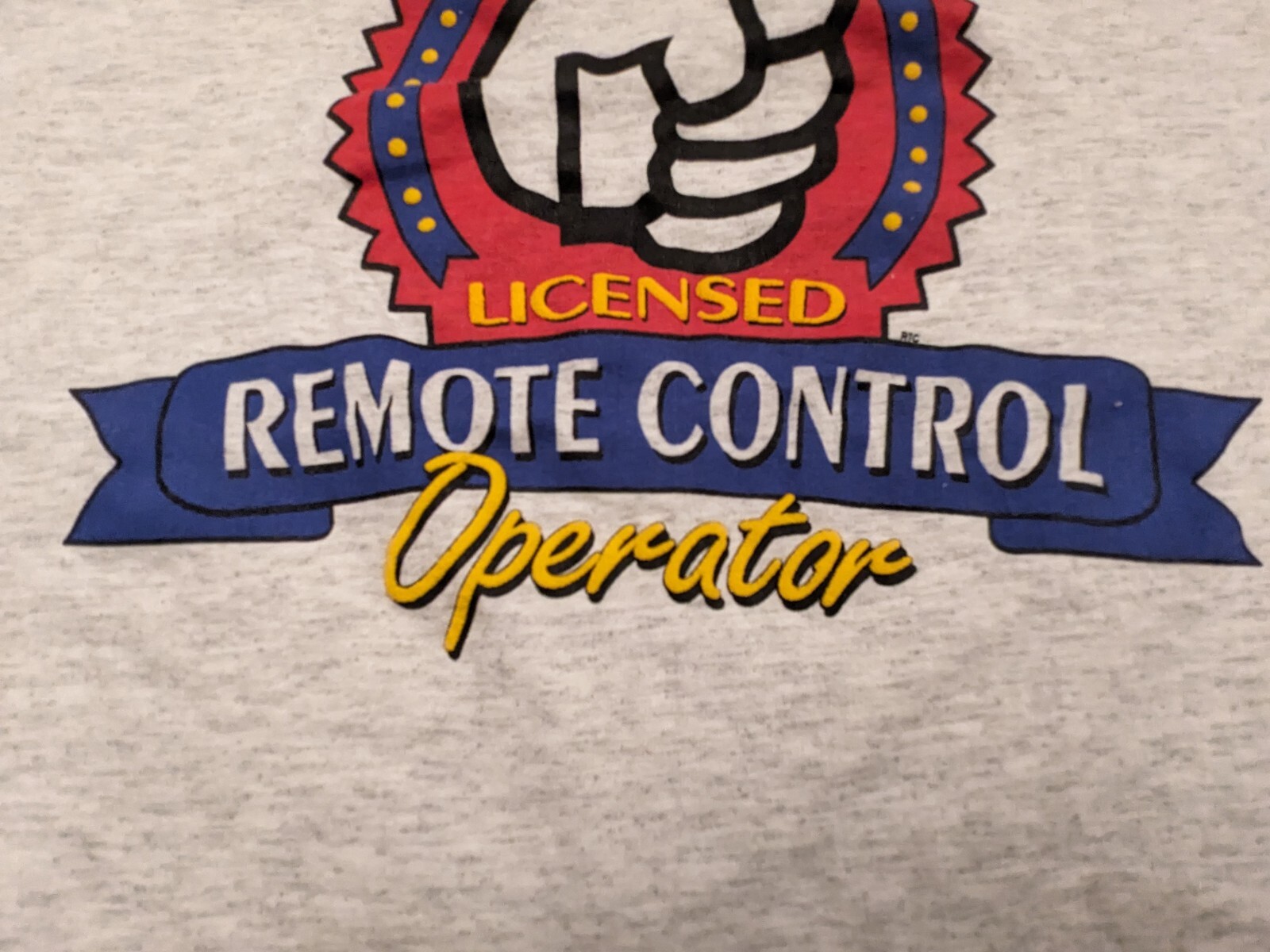 Vintage Licensed Remote Control Operator Grey T-s… - image 5
