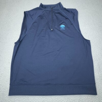 Footjoy Vest Mens Large Blue Half Zip Golf Pullover Wicking