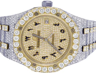 Audemars Piguet Royal Oak 37MM 18K Yellow Gold/ Steel Diamond Watch 32.75 Ct