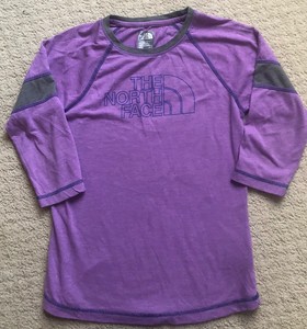 The North Face Girls Purple 3 4 Sleeve T Shirt Size M 10 12 Ebay