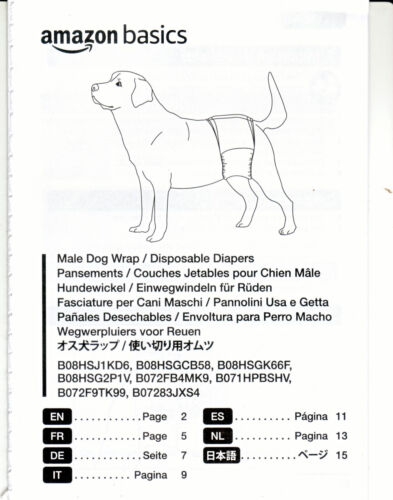 Basics Hundewindel für Rüden, Einwegwindeln, Weiß, Mittel 20-Stück - Bild 1 von 2
