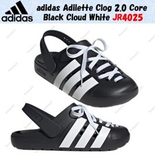 adidas Adilette Clog 2.0 Core Black Cloud White JR4025 Men's Size