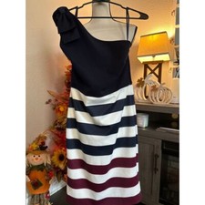 Ted Baker London Hilila dress women's size 3 striped cocktail withbow
