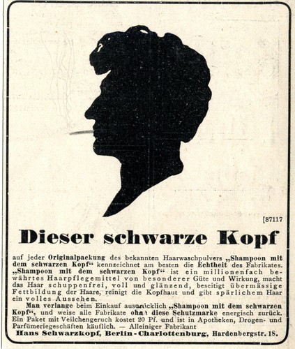 Hans Schwarzkopf Berlin SHAMPOON Historische Reklame von 1907 - 第 1/1 張圖片