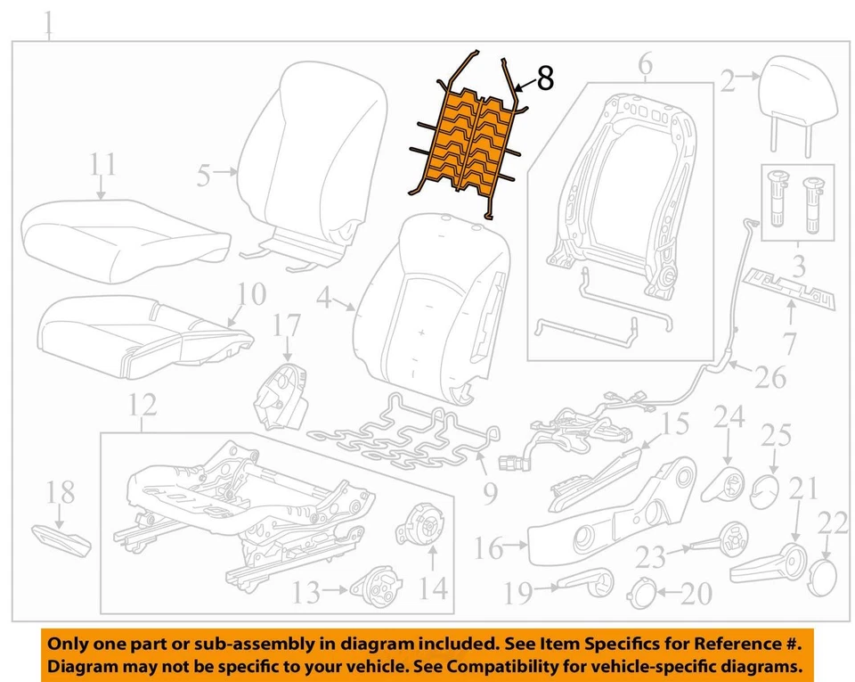 2011-2016 CHEVROLET CRUZE CRUZE ОГРАНИЧЕННОГО ПРУЖИНЫ F/СИДЕНЬЕ BK ПОДУШЕЧКА SUPT 95365700 НОВЫЙ - Изображение 2 из 3