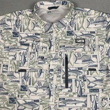 Pelagic Eclipse Guide Series Performance Long Sleeve Button Down Shirt Mens XL