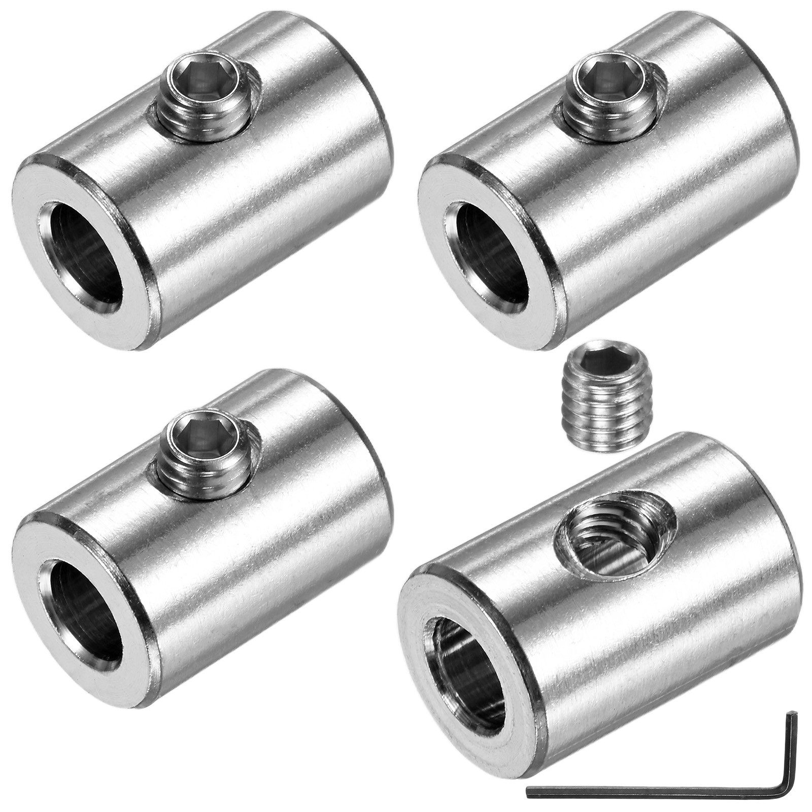 4-Pack 7mm Stainless Steel Wire Rope Cable Clamps with Single Hole Lock Clip