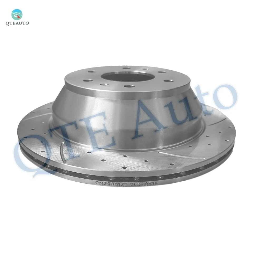 Rear 325mm Drilled Slotted Brake Rotors For 2002-2006 Chevrolet Trailblazer EXT - Image 2 of 4